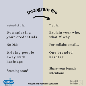 Your IG bios 𝗰𝗼𝗻𝘁𝗲𝘅𝘁 should set the tone for the 𝐜𝐨𝐧𝐭𝐞𝐧𝐭 on your page.