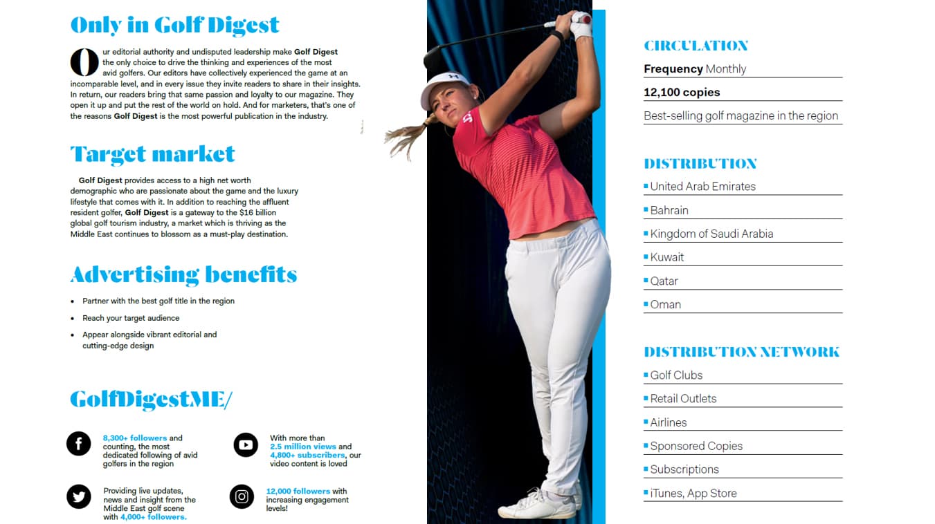 Golf Digest Middle East Advertising Dubai UAE
