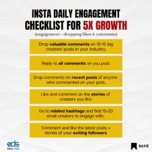 Insta Daily Engagement Checklist for 5x Growth