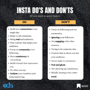 INSTA DO'S AND DON'TS