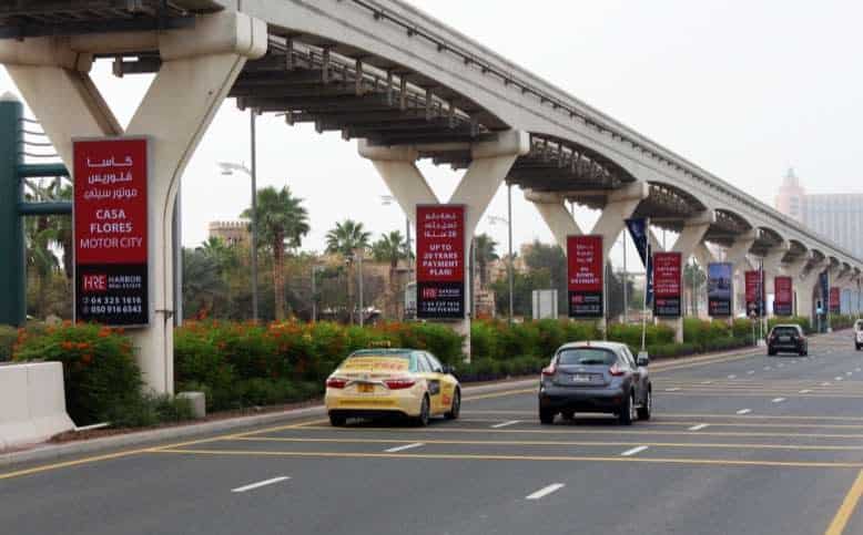 Metro Pillar Advertising in Palm Jumeirah Dubai